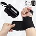 SanQiQi 1 Pair Wrist Wraps 20'' with Thumb Loops, a Bonus-1 Pair Knee Straps, for Powerlifting, Bodybuilding, Cross Training, Weightlifting, Yoga, Support for Men & Women (Black)