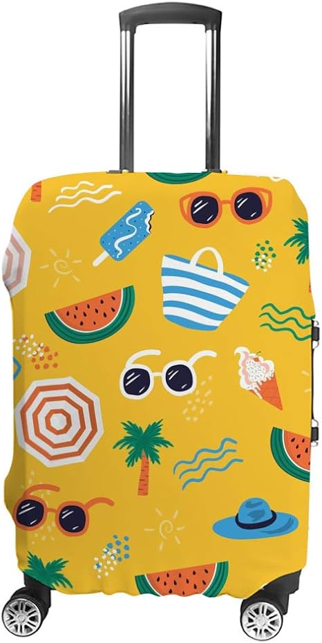 Kofferschutzhülle Aus Polyester - Elastisch, Staubdicht, Für Koffer 18-32 Zoll (M, Helles Kaffee-Leopard)