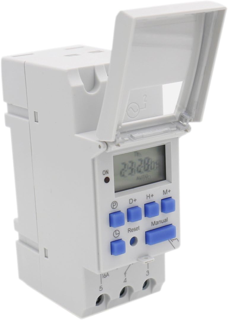 Heschen Digital LCD Power Weekly Programmable Timer Relay Switch THC15A DC 12V 16Amp SPST 35mm DIN Rail (12, Volts (DC)) - Image 3