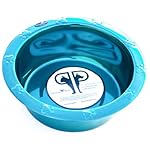 Platinum Pets 8-Cup Stainless Steel Wide Rimmed Bowl, Teal