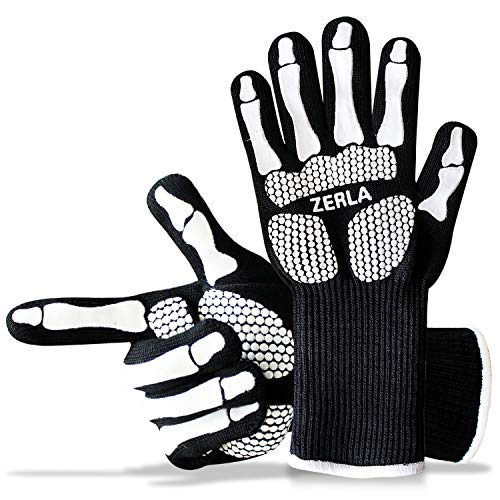 ZERLA-Heat-Resistant-Gloves--Protective-Gloves-Withstand-Heat-Up-to-932--Use-As-Oven-Mitts-Pot-Holders-Heat-Resistant-Gloves-for-Grilling--Features-5-Cuff-for-Forearm-Protection