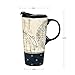Topadorn Ceramic Travel Mug and Coffee Cup 17 oz. with Handle and Color Box,Starstruck