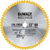 DEWALT DW3126 Series 20 12-Inch 60 Tooth ATB Thin Kerf Crosscutting Miter Saw Blade with 1-Inch Arbor