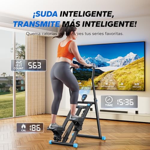 MERACH Escaladora para Ejercicio en Casa | Escaladora con Plataformas Ajustables, Modelo Mejorado de Step Ejercicio para un Entrenamiento Eficiente en Escaleras