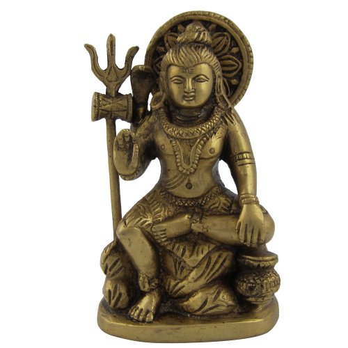 Figurines and Statues Shiva Brass Religious Gifts 4.5 Inches