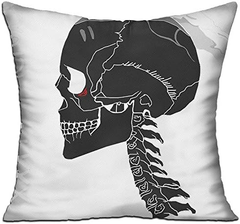 WUMIARUA Throw Pillow Case XXXTentacion Skull Washable Removable Pillow Cover For Home &amp; Hotel Collection Size 18 x 18 Inch