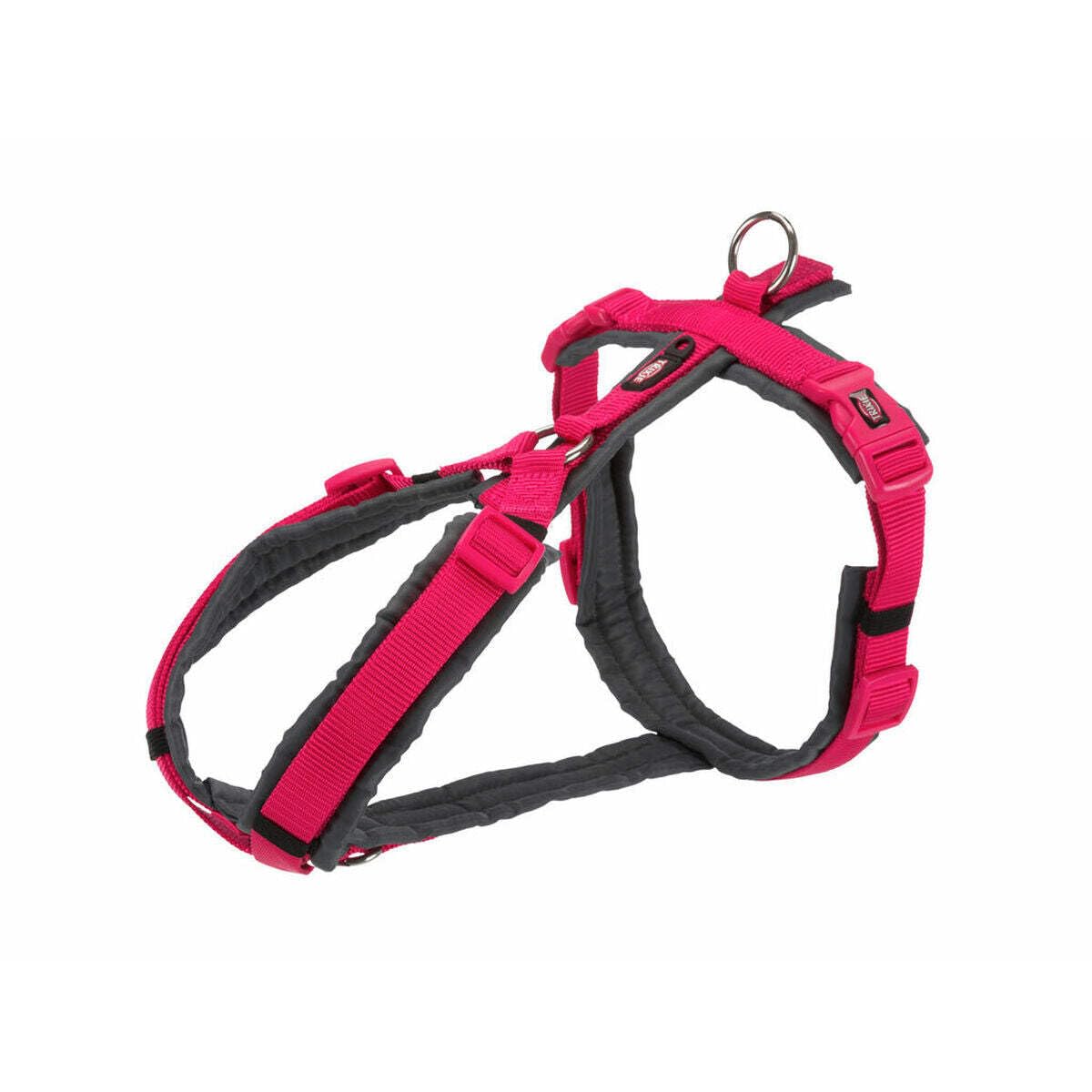 TRIXIE New Premium Trekking Harness, M-L: 62-74cm/25mm, Fuchsia/Graphite, Dog