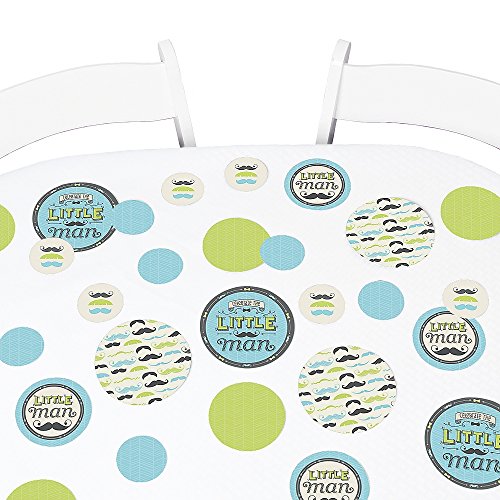 Big Dot of Happiness Dashing Little Man Mustache Party - Baby Shower or Birthday Party Giant Circle Confetti - Party Decorations - Large Confetti 27 Count
