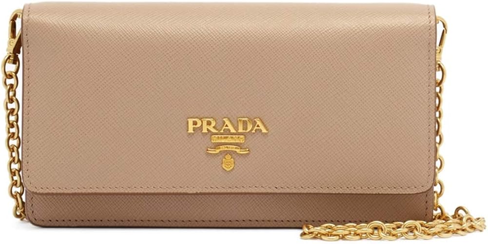 prada saffiano leather wallet on chain