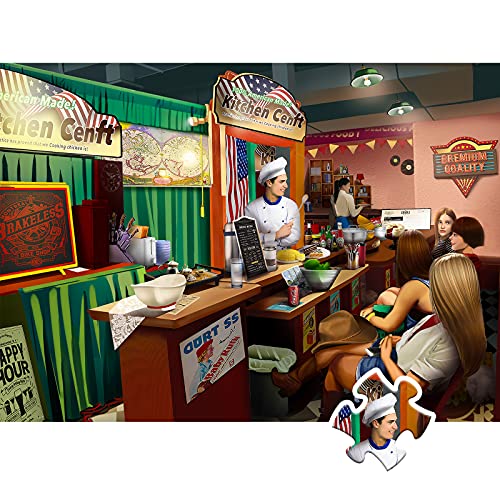 HXMARS Jigsaw Puzzles 1000 Pieces: Coffee Shop Puzzles for Adults - Leisure Time in Cafe, 27.5