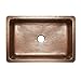 Sinkology SK303-33SC Farmhouse Ganku Farmhouse Copper Sink 33 In. Single Bowl Copper Kitchen Sink with Scroll Design