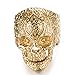 AUMRET Halloween Titanium Steel Men Personality Skull Gold Ring