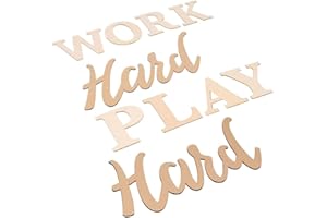 Unfinished Wood Sign, Stencils and Wood Letters, Work Hard Play Hard