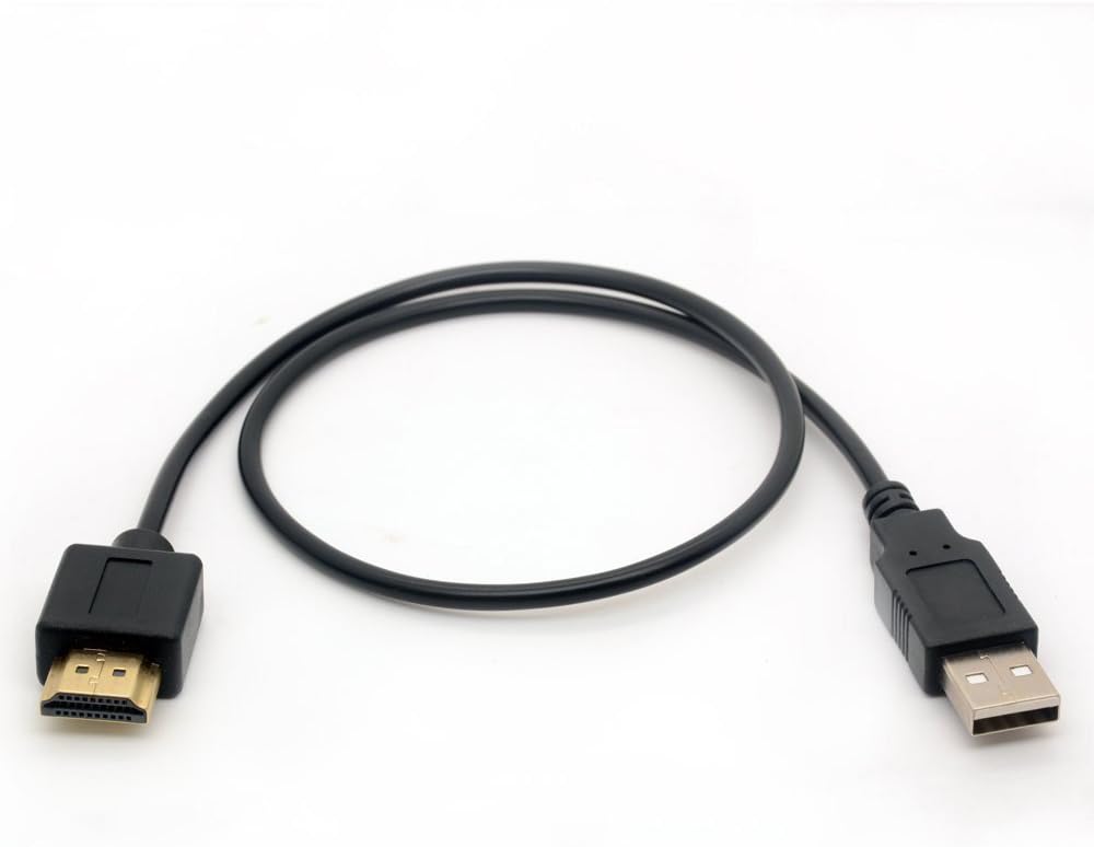 USB to HDMI Adapter Cable Cord - USB 2.0 Type A Male to HDMI Male Charging Converter (Only for Charging) (50 cm)