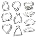 LILIAO Cookie Cutters Set for Wedding - 10 PCS - Wedding Dress, Diamond Ring, Bow-tie, Wedding Cakes, Heart, Heart with Wings, Bouquet, Plaque, Lips and Beard - Stainless Steel