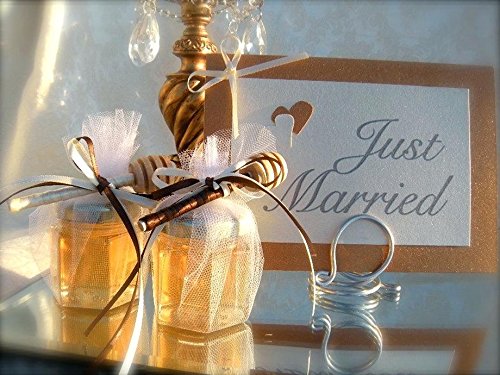 Artcome 55 Pack 6 Inch Wood Honey Dipper Sticks, with Ribbon for Honey Jam Jar Dispense, Mini Individually Wrapped, Wedding Party Favors - Thumbnail 6