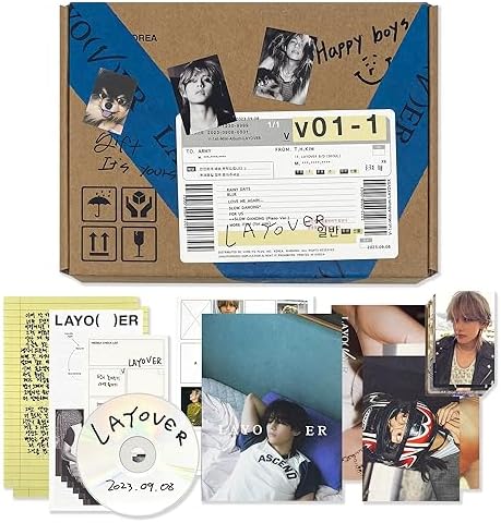 Amazon.com: BTS V [LAYOVER] Album ( VER.1 : GREEN / VER.2 : BLUE