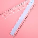 2 Pcs Folding Transparent Geometric Ruler Set - School Stationery Kids view 5