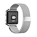 Andyou Fitbit Blaze Band with Frame, Stainless Steel Replacement Adjustable Band with Metal Frame for Fitbit Blaze Women Men,Silver Small