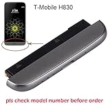 Ogodeal H830 Bottom Replacement Microphone Charging Port + Loudspeaker + Battery Bottom Module Chin Cover Cap + Phone Charger USB Port Replacement For LG G5 T-Mobile Carrier H830 (Titan gray)