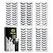 50 Pairs False Eyelashes Set with Glue 5 Styles Lashes Handmade False Eyelashes Pack Professional Fake Eyelashes Pack, 10 Pairs Eyes Lashes Each Style, Natural Soft lashes with EyeLash Tweezers
