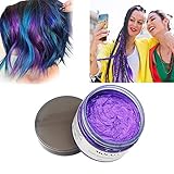 Mofajang Purple Hair Color Wax, Natural Hairstyle Wax 4.23 oz, Temporary Hairstyle Cream for Party, Cosplay, Halloween, Daily use, Date, Clubbing (Purple)