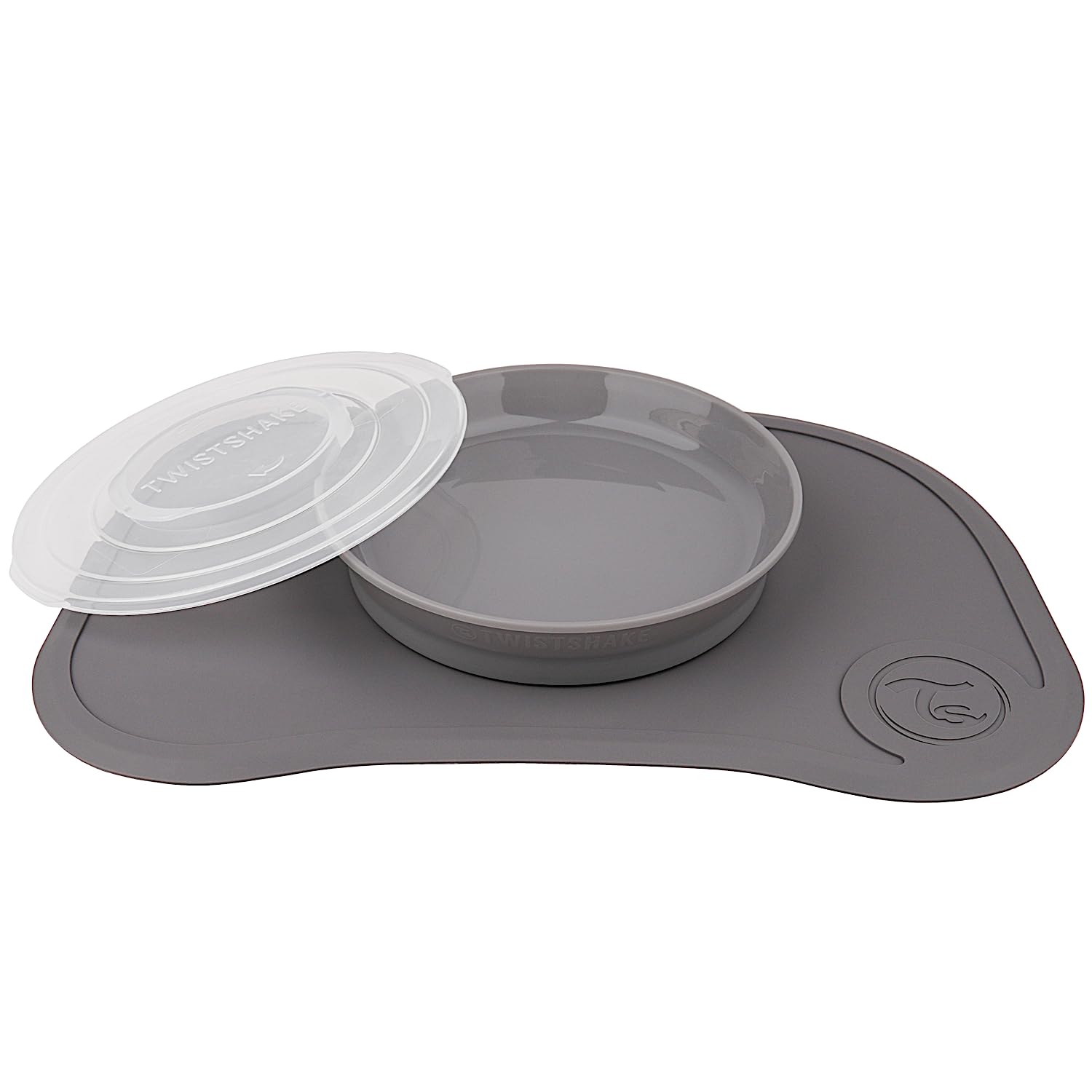 Twistshake Baby Tableware Set Mini | Baby Suction Plate + Baby Placemat (31x17) | BPA-Free Baby Weaning Plate and Placemat | 3 Parts Food Training Plate for Infants & Kids
