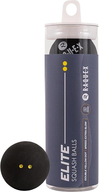 Raquex Squash Balls Elite Yellow Dot 4x Speed Intermediate Red Blue