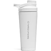Gymreapers Stainless Steel Protein Shaker Bottle - Double Wall Insulated, Leak Proof, BPA-Free Metal Vacuum Blender Cup For Gym, Sports, Pre &amp; Post-Workout Cold Hydration - 26 OZ (White)