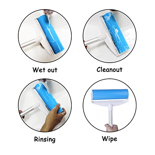 WOWGO Lint Roller, Resuable & Washable Lint Roller, Pet Hair Remover Lint Roller Cleaner for Clothes, Animal Hairs (1 Long-Handled 1Mini) - Thumbnail 3