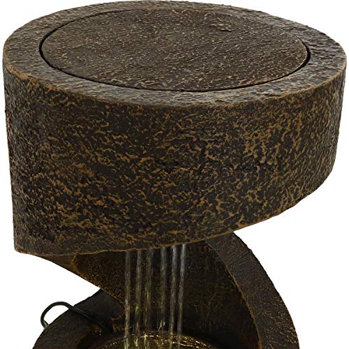 Sunnydaze Winding Showers Tabletop Water Fountain with LED Light, Indoor Contemporary Waterfall Feature, 13-Inch Tall - Thumbnail 5