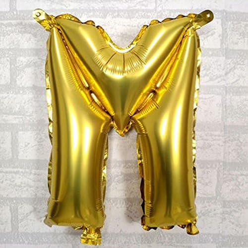 Gold Foil Mylar Party Balloon - (SimSam 2017 NEW RELEASE) Letter A-Z Helium Balloon Made of Thickening Foil for Wedding Party, Birthday Celebration and Holiday Gathering (Letter M)