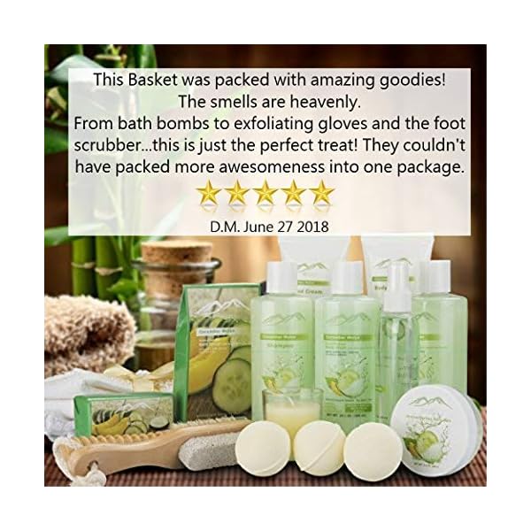 Spa Gift Baskets And Beauty Gift Basket Melon Cucumber Spa Kit Bed