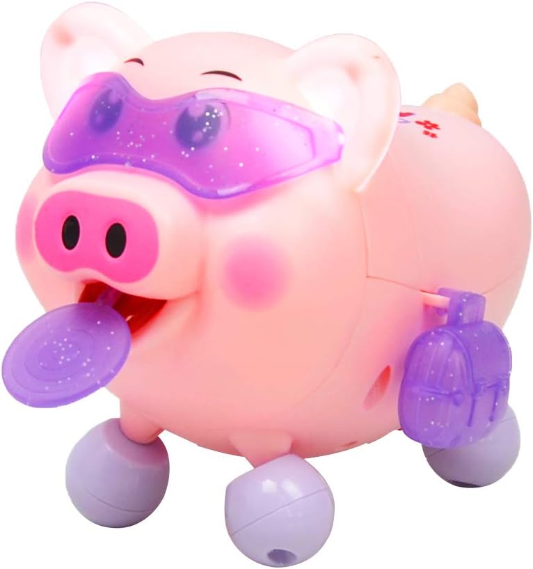 LoveinDIY Battery Operated Animal Toy Dancing Pig with Leash and