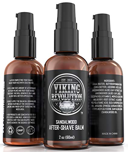 Viking Luxury After-Shave Balm - Soothes Face, Moisturizes After Shaving, Eliminates Razor Burn - Sandalwood Scent