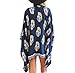 Fanala Summer Women Floral Chiffon Kimono Cardigan Robe Jacket Blouse Tops (Small, Navy Blue)
