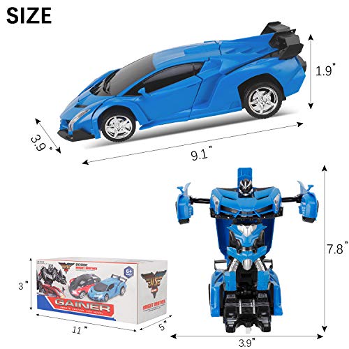 FIGROL Transform Car Robot, Robot Deformation Car Model Toy for Children, Transforming Robot Remote Control Car with One Button Transformation,360 Speed Drifting 1:18 Scale - Thumbnail 6