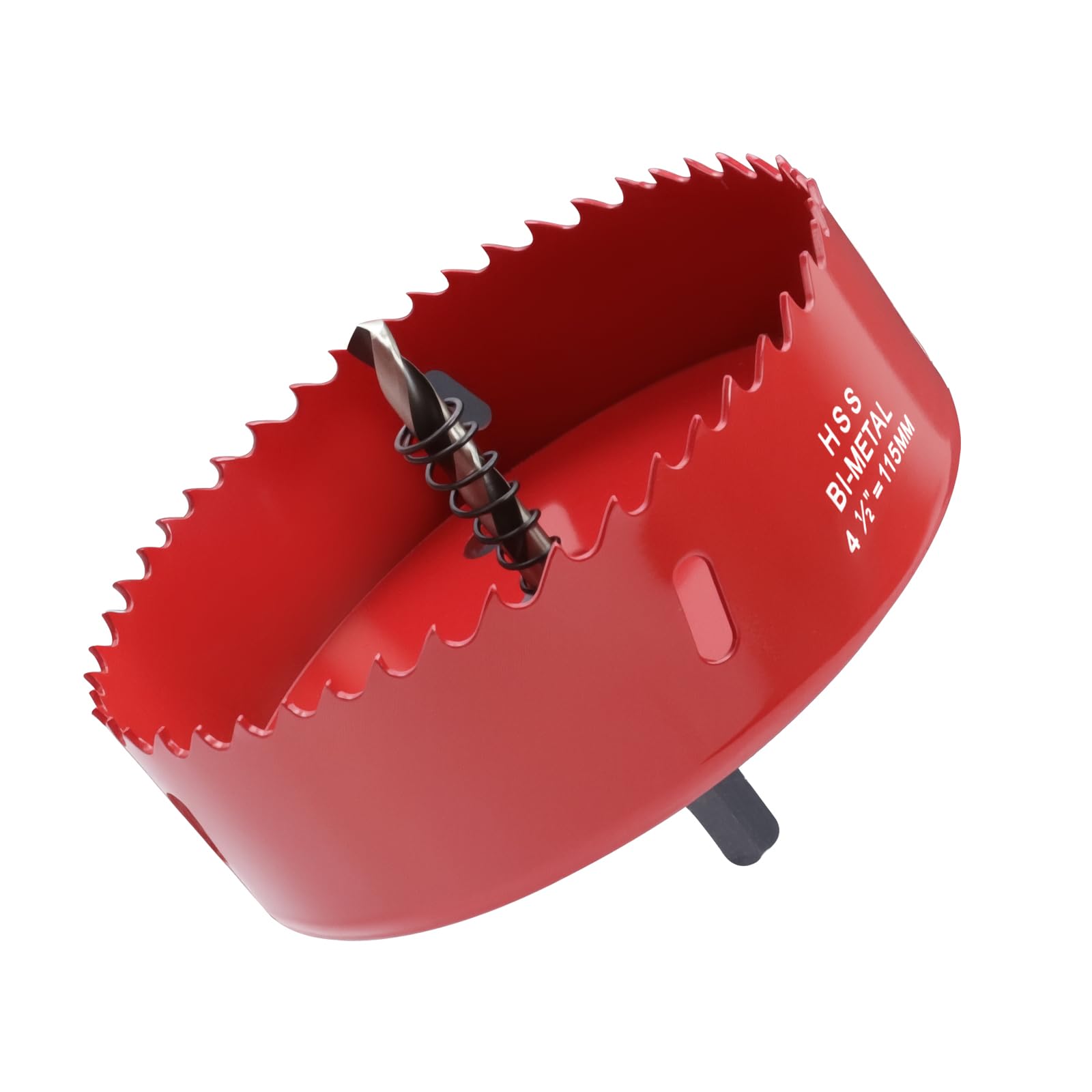 LC LICTOP 115mm/4.5" BI -Metal Wood Hole Saws Bit Tooth Cutting for Cornhole Board Metal Plastic Fiberboard,Red