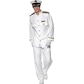 Smiffys Men's Captain Deluxe Costume, White