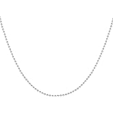 Verona Jewelers 925 Sterling Silver Italian 1.5MM, 2MM,3MM,4MM,5MM Silver Bead Ball Chain Necklace, Sterling Silver Bead Necklace, Italian Bead Necklace, Solid Dog Tag Chain Army Necklace