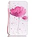 iPhone 5S Case, iPhone 5 Wallet Case, Firefish [Kickstand] [Shock Absorbent] Double Protective Case Flip Folio Slim Magnetic Cover with Wrist Strap for Apple iPhone 5/5S/SE-Flower