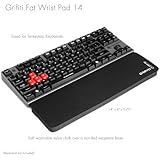 Grifiti Fat Wrist Pad 14 Is a 4 X 14 X 0.75 Inch Wrist Rest for 14 to 15 inch Tenkeyless Mechanical Keyboards, Gaming Keyboards, Das, Steelseries, Filco, HHK, Ducky, Corsair, Cooler Master, HP, Logitech, Topre, SIIG, Genius, Evolvent, and 15 inch Laptops and Notebooks (BLACK NYLON)