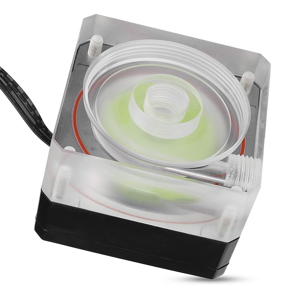 Lazmin112 Water Cooling Pump, PWM Speed Control 3 Meters Head 500L/H 4cm Thickness, Ultra-Thin PMMA Mute Water Pump for CPU Cooling System