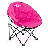 Lucky Bums Moon Camp Kids Indoor Outdoor Comfort Lightweight Durable Chair with Carrying Case, Pink, Medium