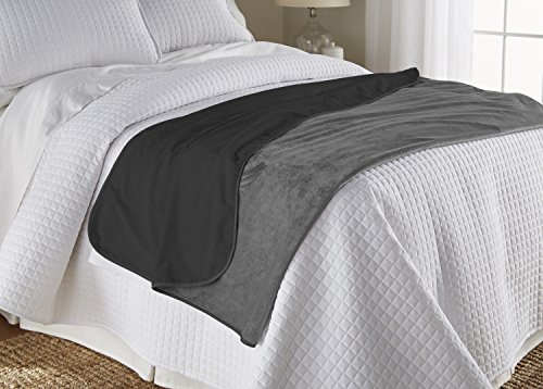 Mambe 100% Waterproof Silky Soft Throw for Dogs, Cats, and People (Large 60"x 84", Black-Charcoal) Made in The USA