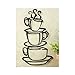 Adorox Coffee House Cafe Cup Java Silhouette Metal Wall Art (Black (1 Pack))