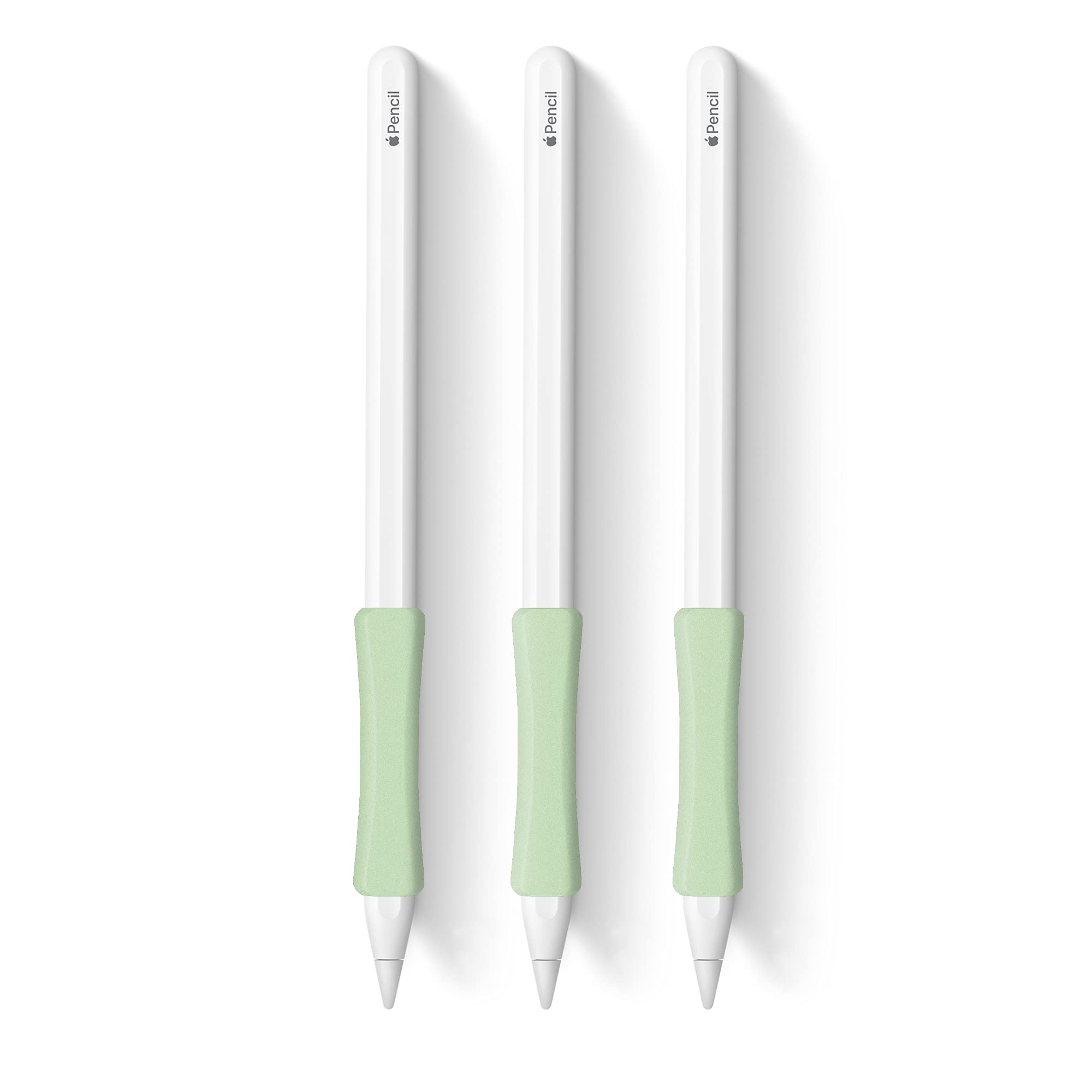 ELETIUO 3 Pack Ergonomic Silicone Grips Case for Apple Pencil - Compatible with Apple Pencil 2nd Gen, USB-C & Pro, Protective Cover Sleeve Holder to Prevent Scratches & Slipping, Green
