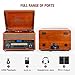 1byone Nostalgic Wooden Turntable Wireless Vinyl Record Player with AM, FM, CD, MP3 Recording to USB, AUX Input for Smartphone and Tablets, RCA Output