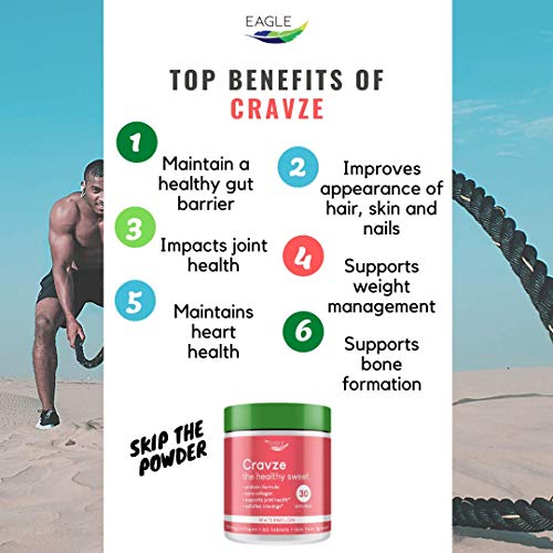 Cravze - Collagen Chewable Tablets with Protein. Craving Suppression Sweet Treat Candy