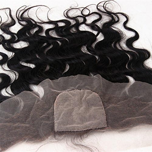 Virgin Hair Factory 10" ~ 22" Natural Black Body Wave Brazilian Remy Human Hair 13" x 4" Top Silk Base Lace Frontal Closure Free Part With Baby Hair 130% Density 12 Inch QT-33